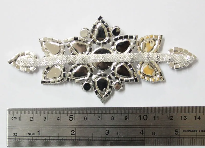 2 шт./лот 5.5 ''Кристалл Rhinestone Аппликация Свадебное Sash горный хрусталь патч свадебное платье украшения LSAP005