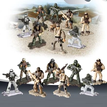 

8Pcs/set Game Army Soldiers World War II WW2 Military Series with Weapons Guns Building Blocks Bricks Kids Gifts Toys