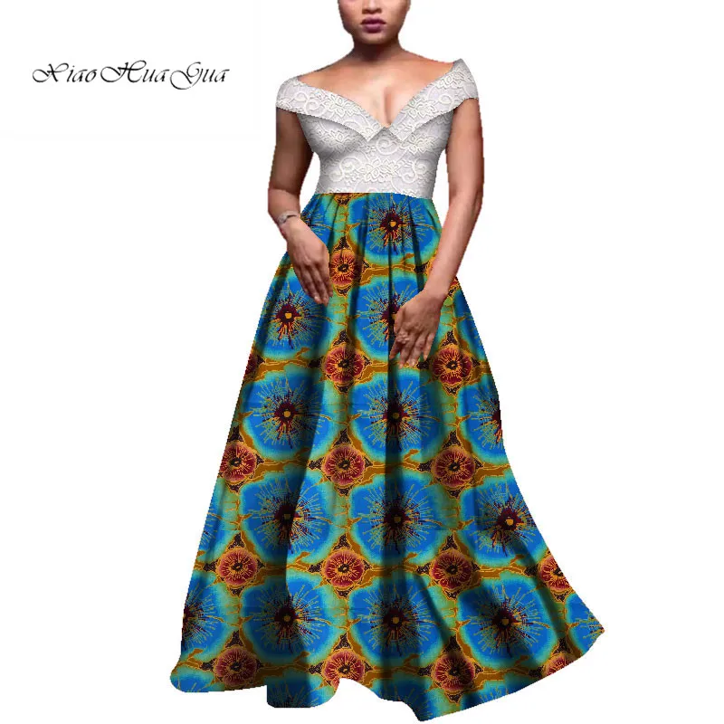 Африканская Дашики платья для женщин Красочные повседневные Свадебные платья африканские платья для женщин длиной до щиколотки WY3983
