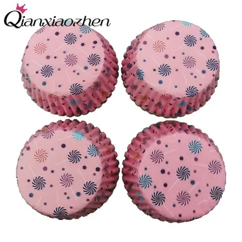 

Qianxiaozhen 100pcs Lollipop Baking Mold Cupcake Paper Cups Paper Cake Baking Bakeware Cupcake Wrapper Wedding Party Supplies