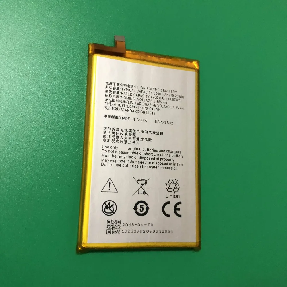 

5000mAh Li3949T44P8h945754 Battery For ZTE Blade A2 Plus BV0730 A2Plus / ZTE Blade A610 Plus Battery