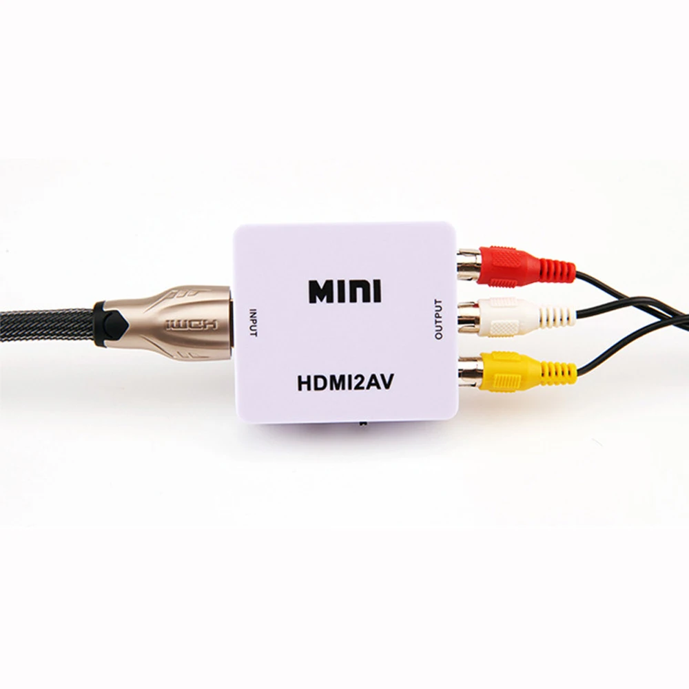 50 шт. HD 1080P для HDMI в AV/RCA CVBS адаптер мини HDMI2AV видео конвертер коробка