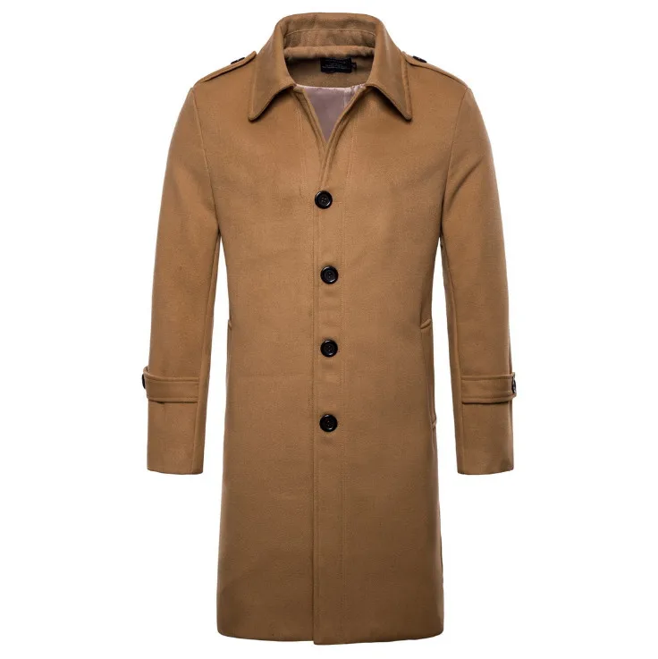 Europe/US size New Brand Woolen Coat Men Fashion Long Trench Coat England Style Wool Blend Single Breasted Jacket Male Overcoats Europe/US size New Brand Woolen Coat Men Fashion Long Trench Coat England Style Wool Blend Single Breasted Jacket Male Overcoats
