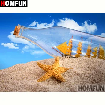 

HOMFUN Full Square/Round Drill 5D DIY Diamond Painting "Ship starfish "3D Diamond Embroidery Cross Stitch Home Decor A19916