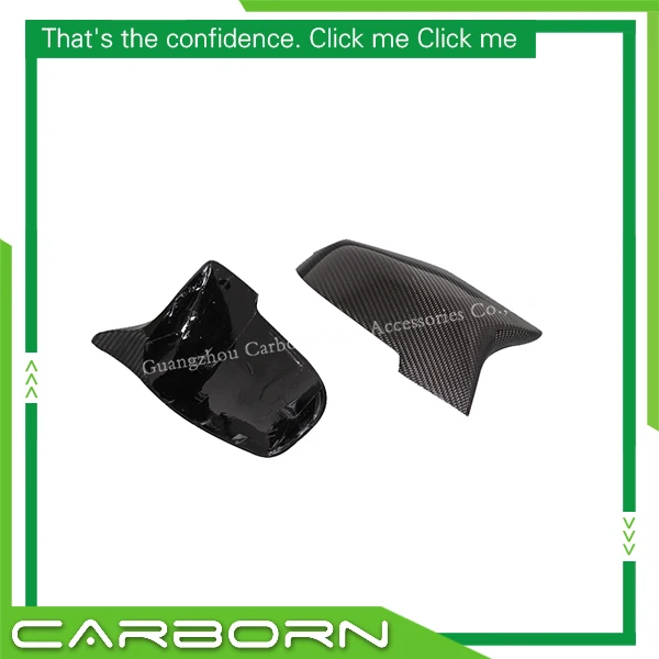 

For BMW F10 F12 F13 F06 F01 F02 2014-ON Replacement Style Gloss Black Carbon Fiber Body Side Rear View Mirror Cover OX Horn Look