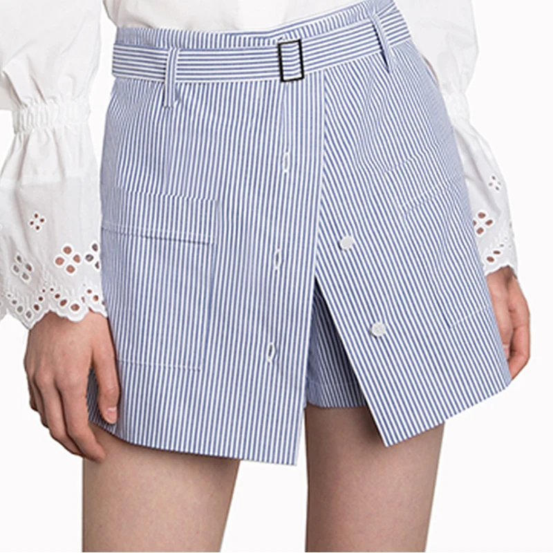 2017 Summer Stripe Shorts Women Preppy Style Casual Short