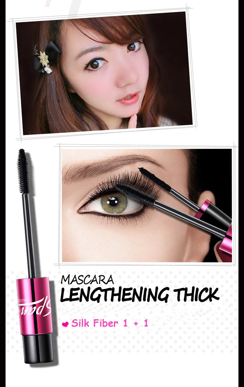 BIOAQUA Brand Black Silk Fiber Mascara Makeup Set Eyelash Extension Lengthening Volume 4D Mascara Waterproof Cosmetics 2pcs/lot