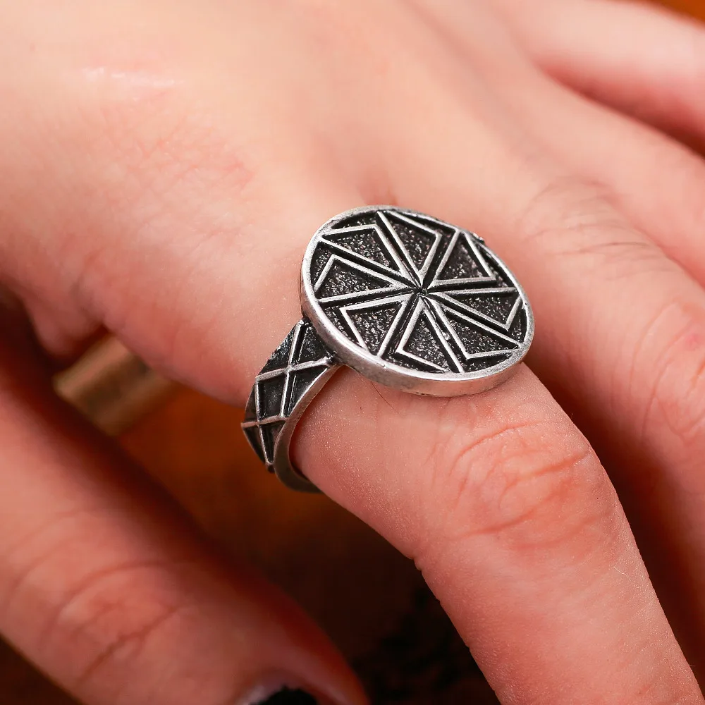 

Slavic Kolovrat Ring Bague Women Men Kolovrat Ring Bague Anel Drop Shipping