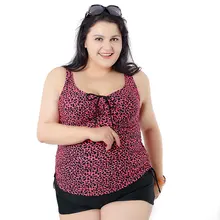 Летний женский леопардовый танкини, комплект, купальник, бразильский женский купальник размера плюс, купальный костюм для больших женщин, 2XL-6XL 5106