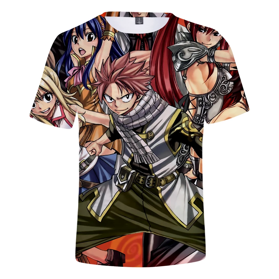 2018 New Harajuku Tee shirts Classic Anime Fairy Tail 3d t shirt Cute girl Wendy Marvell