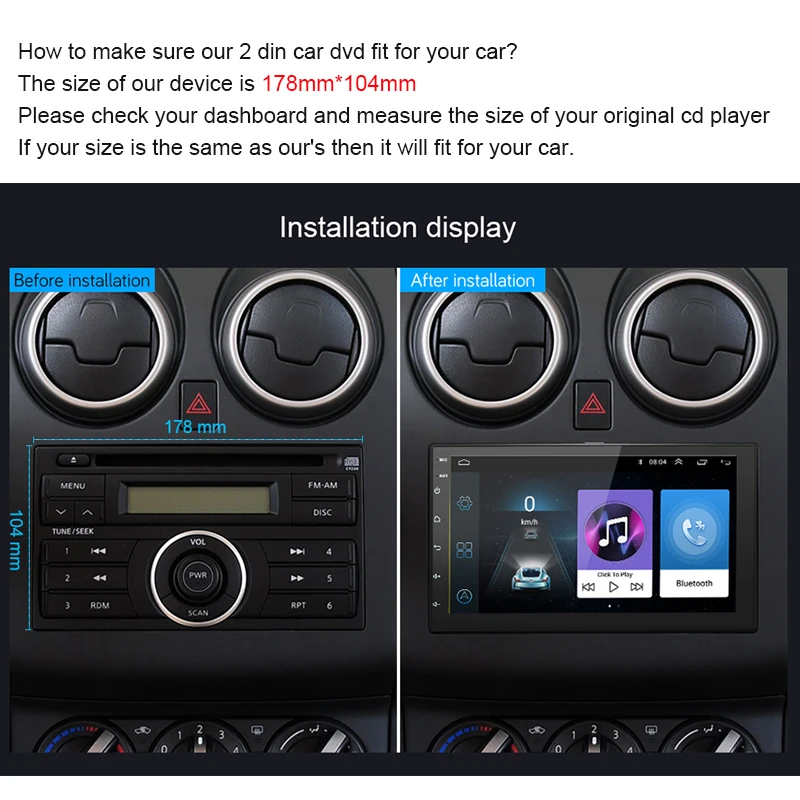 Топ 7 дюймов Android8.1 2 Din автомобильный DVD Радио мультимедийный плеер gps навигация универсальный для Nissan peugeot toyota doble din Autor