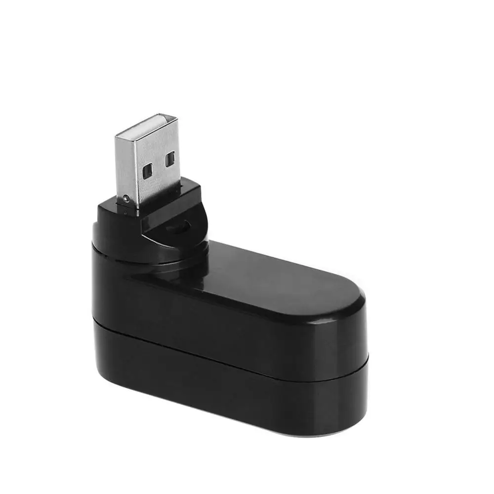 Вращающийся высокое Скорость 3 Порты USB концентратор 2,0 USB разветвитель адаптер для Тетрадь/планшетный компьютер периферийные устройства для ПК - Цвет: Черный