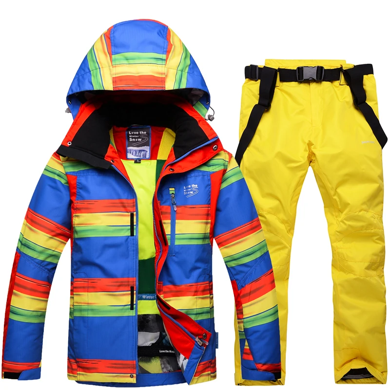 

2018 High Quality Waterproof Windproof Ski Suit Ski Jacket + Ski Pant for Men Outdoor Breathable Clothing ski jacket +pant