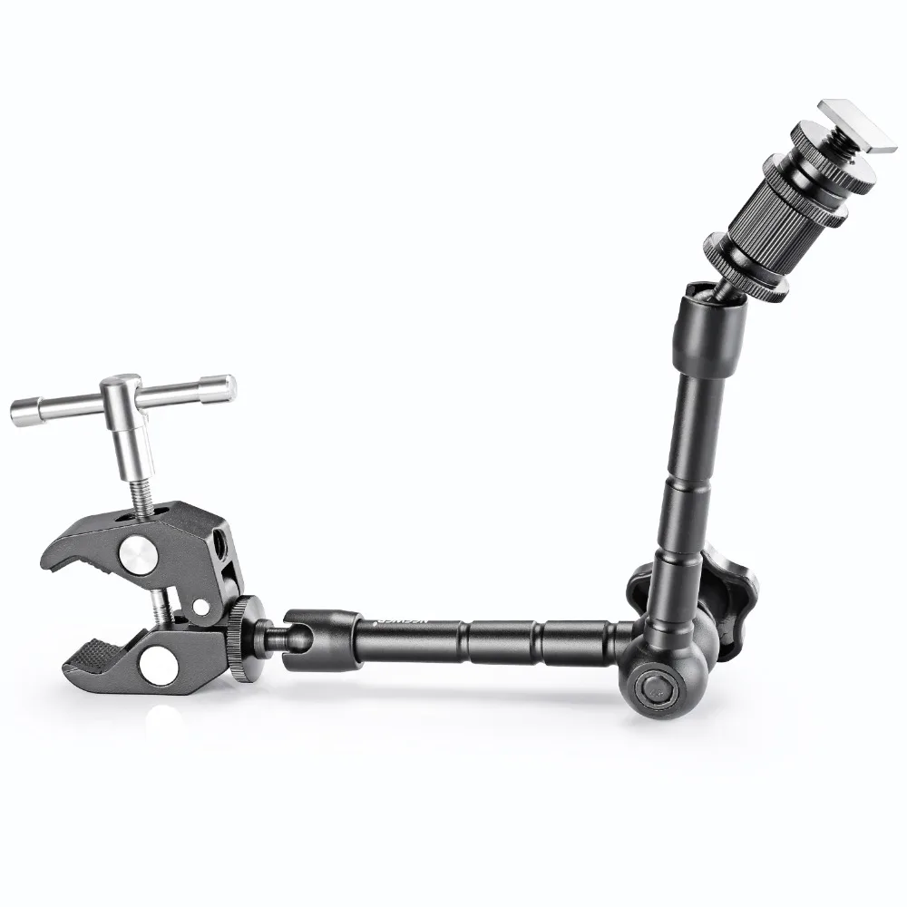 

11"/28cm Adjustable Friction Power Articulating Magic Arm and Large Super Clamp Crab Pliers Clip for DSLR Camera Rig