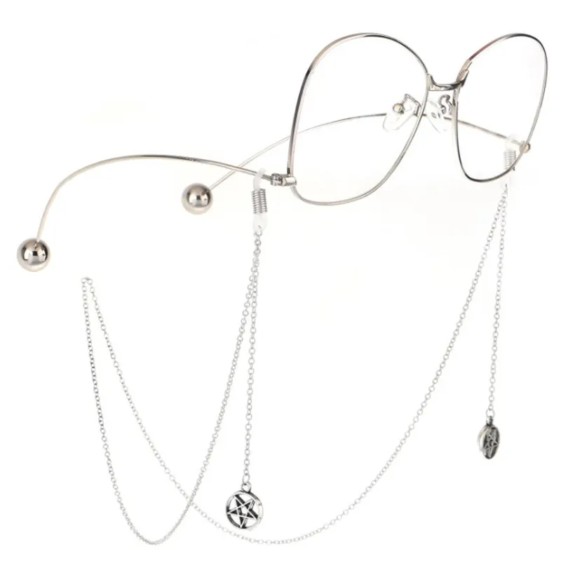 Модные очки цепи металлические солнцезащитные очки шнуры Шарм Кулон шнурок для очков держать ремни серебряные оправы фиксатор - Цвет: 3