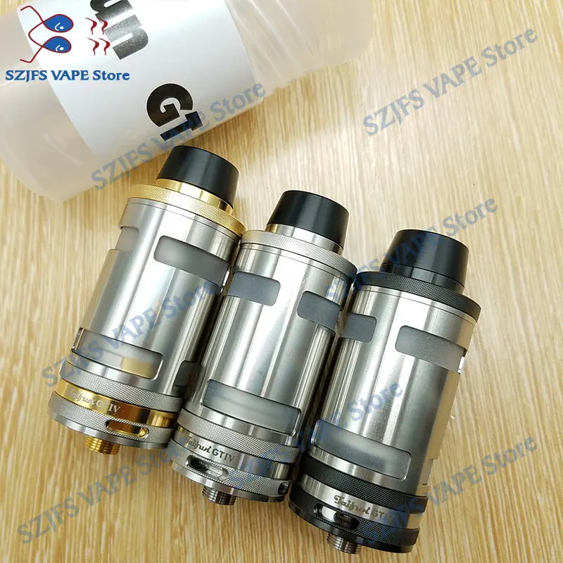 

Taifun GT4 RTA 316 stainless steel 25MM diameter atomizer 5ml atomizer E Cigarette SS Black Gold Tank Fits 510 thread Box Mods