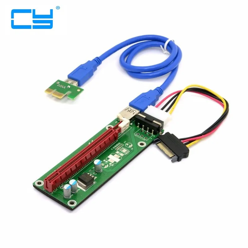 Переходная карта PCI E Express 1X до 16X 50 шт./лот + кабель удлинитель USB 3 0 с блоком питания