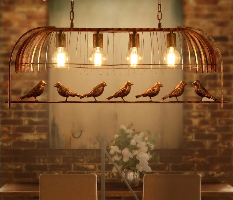 

Nordic Modern Wrought Iron black birds cage Pendant light Lamp Suspension Luminaire LED E27 for decor Hanging Light Fixtures