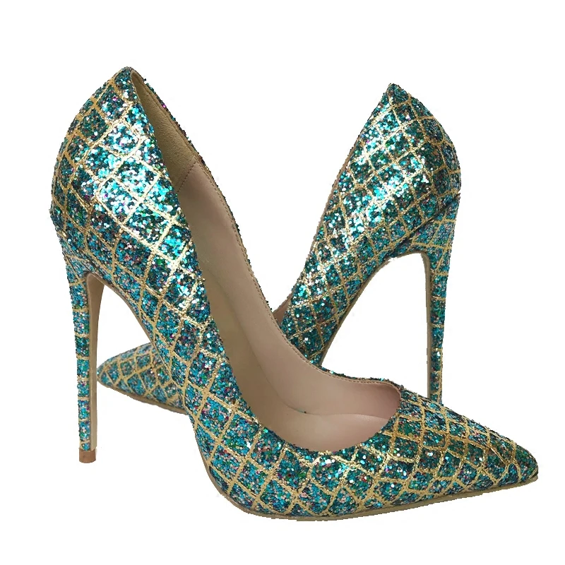 Cuir Bout Paillettes De Profonde New Mariage Peu 10cm Mélangée Hauts Talons 12cm 12cm Mode Chaussures Lattice 10cm Femmes Lady En Couleur Tige Stilettos 8cm Pompes Pointu 8cm pzIwH5q