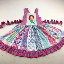 Милое красивое платье для девочек с разноцветным рисунком; Изысканная детская одежда