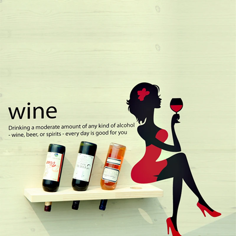 Pinup stick figure Wine Bar nightclub KTV bar cafe billiards room decorative wall stickers