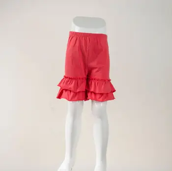 

Custom children's clothing girlBaby Girls High Quality Wholesale Shorts Boutique Clothes Pants Toddle Cheap Double Ruffle Shorts