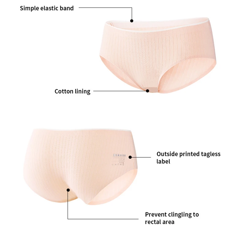 Women Fashion Panties Seamless Briefs Set Soft Ultra-thin Underwear Cotton Comfort Plus Size Underpants XXL 3pcs/lot#F