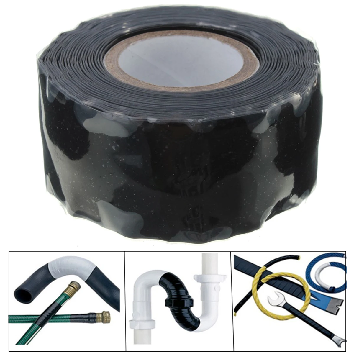 Waterproof Silicone Performance Repair Tape Bonding Rescue Self Fusing Wire Hose Black Sell