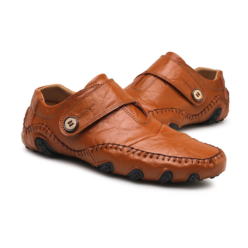 JKPUDUN/мужская повседневная обувь из натуральной кожи; люксовый бренд; коллекция года; мужские лоферы; модная дышащая обувь для вождения; удобные мокасины без застежки