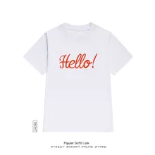 

2018 Summer Women T-shirt With Hello Letter Printing Short Sleeve T Shirt