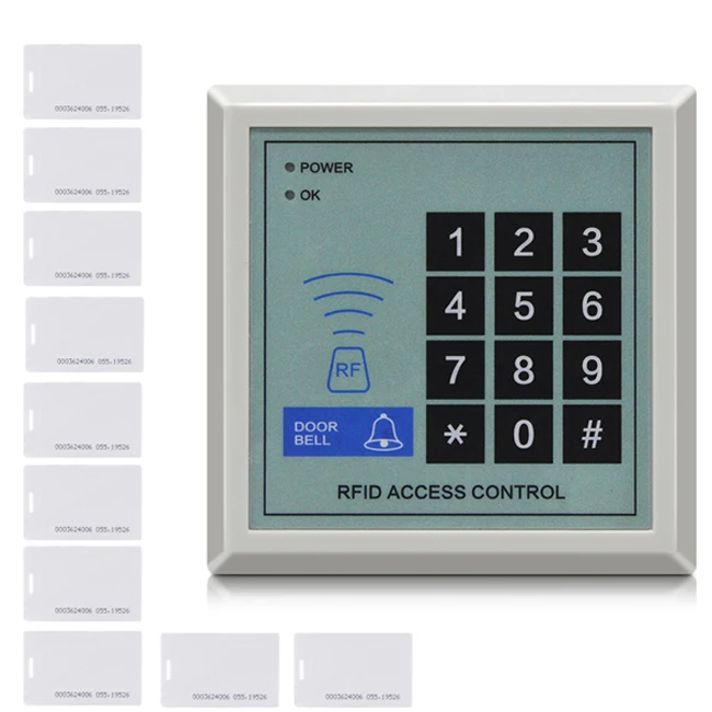 LUCKING дверь RFID система контроля доступа устройство безопасности 125 кГц RFID близость входной двери замок 1000 пользователя - Цвет: x1 and 10 ID cards