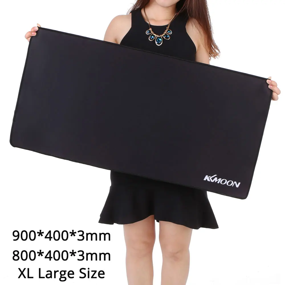 

KKmoon 900*400*3mm Large Size Plain Black Extended Water-resistant Anti-slip Rubber Speed Gaming Game Mouse Mice Pad Desk Mat