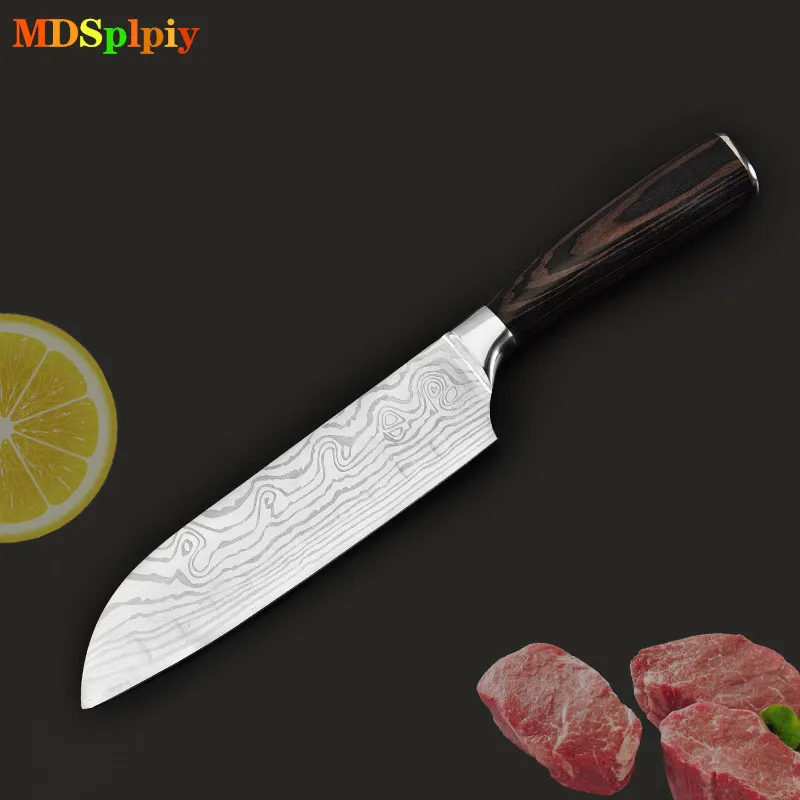 MDSPLPIY инструменты для повара Высококачественный нож из нержавеющей стали 8 дюймов японский кухонный нож для овощей острые Santoku кухонные ножи