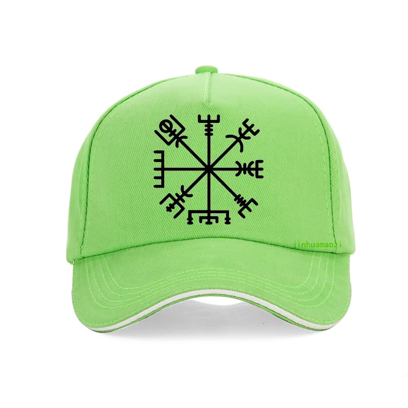 Модный бренд Vegvisir Futhark руны навигатор Vegvisir Викинг Компас бейсболка для мужчин и женщин регулируемые хип-хоп бейсболки - Цвет: Зеленый