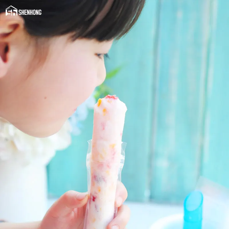 

SHENHONG 20pcs/Pack Plastic FDA Popsicles Molds Freezer Bags Ice Cream Pop Making Forzen Sucker DIY Yogurt Summer Drinks Lolly