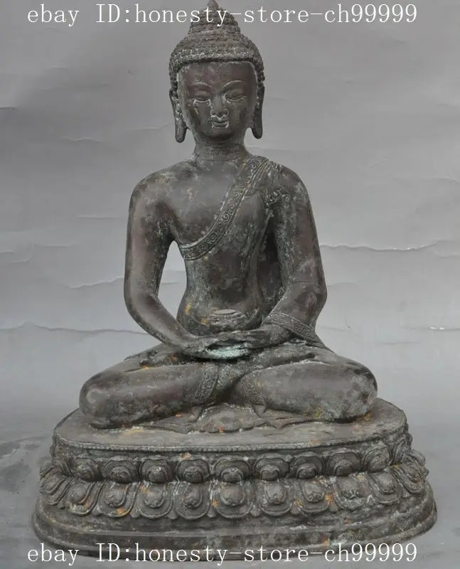 

12" tibet buddhism bronze sakyamuni Shakyamuni Tathagata buddha hold bowl statue