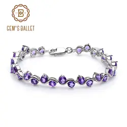 GEM'S BALLET, 9.04Ct, натуральный аметист, фиолетовый драгоценный камень, браслет из серебра 925 пробы, браслеты и браслеты для женщин, хорошее
