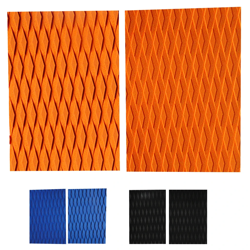 2 Pieces Ultralight Anti-slip Adhesive EVA Traction Pad Tail Pad Surf SUP Deck Grip for Surfboard Kiteboard 3 Colors