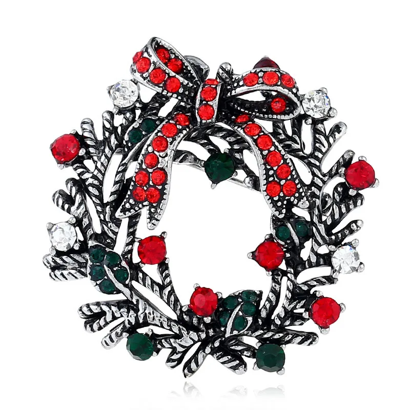 New Style Vintage Christmas Brooches Fashion Beautiful Christmas Brooch Personality Creative Suit Brooches Gold Silver Color