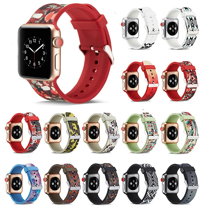 Браслет 42 мм для Apple Watch силиконовый ремешок 38 мм ремешок на запястье для Apple Watch Series 4 44 мм Ремешки для наручных часов Ремни