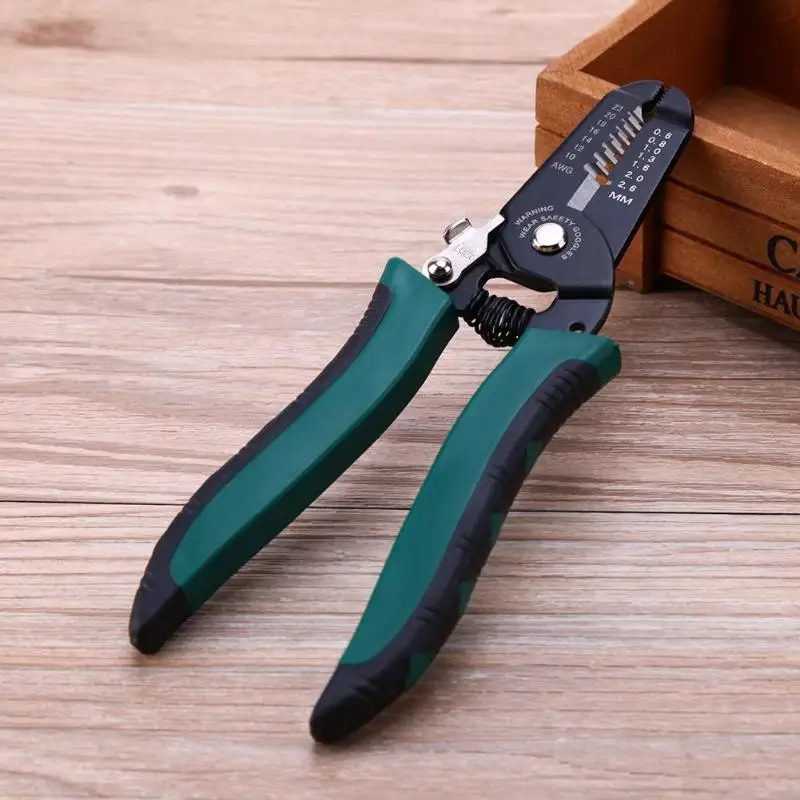 

Multifunctional Pliers Steel Cutting Tools Equipment Wire Stripping Pliers Double Colors Handle 7 Hole Peeling