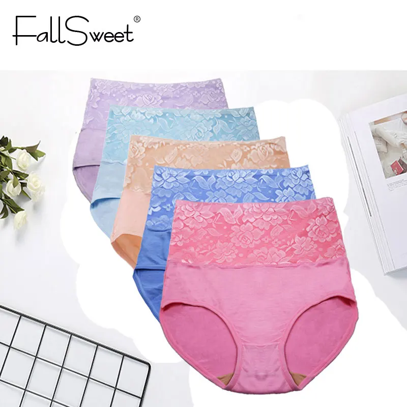 FallSweet 5 pcs/Pack !High Waist Women Panties Tummy Control Briefs Cotton Slimming Underwear Plus Size FallSweet 5 pcs/Pack !High Waist Women Panties Tummy Control Briefs Cotton Slimming Underwear Plus Size