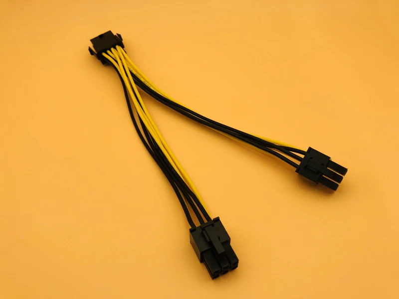 8Pin to 6Pin Graphics Card CPU Power Cable PCI-E PCIe 8Pin to Dual 6Pin Power Supply Splitter Cable 20cm Cables for Miner Mining