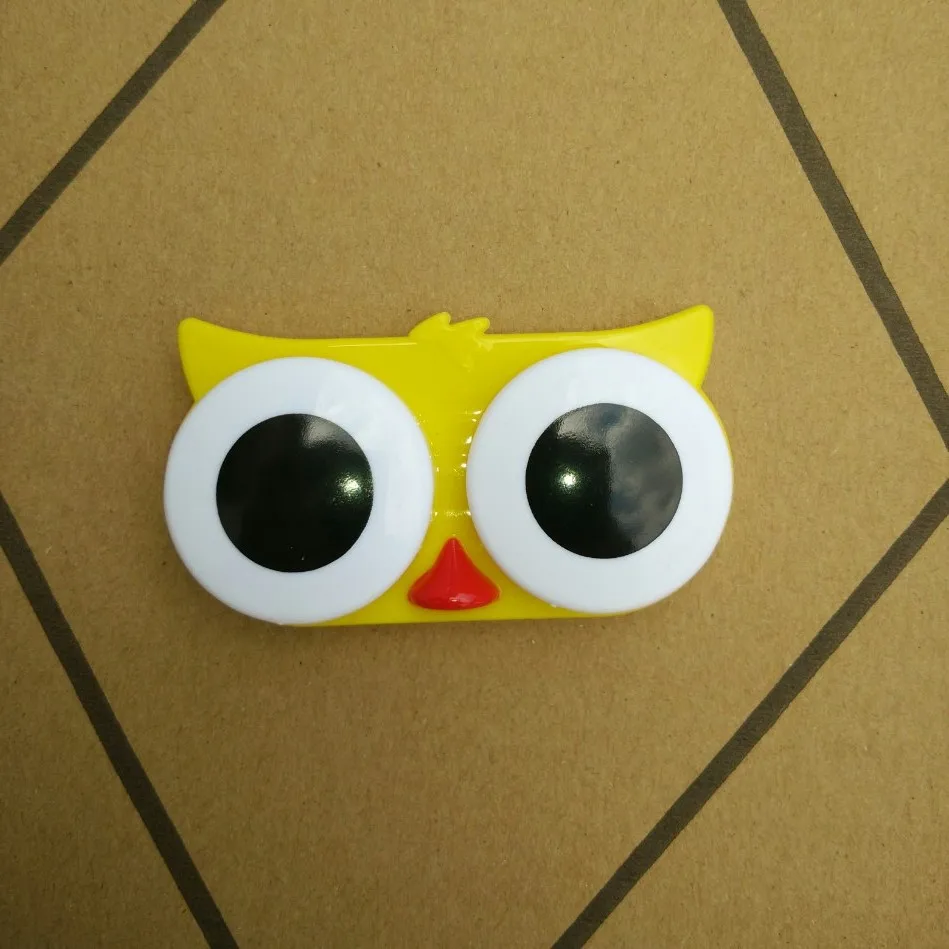 1 шт. милый мультфильм 3D большие контактные линзы для глаз коробка и чехол Сова Лягушка форма животного контактные линзы чехол
