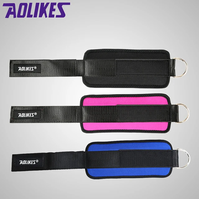 AOLIKES 1PCS Fitness Adjustable D-Ring Ankle Straps Foot Support Ankle Protector Gym Leg Pullery with Buckle Sports Feet Guard