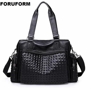 

2019 Large Capacity Men Leather Travel Bag Casual High Quality With Front Pocket Luggage Duffle Bag Handbag Shoulder Bag LI-2381