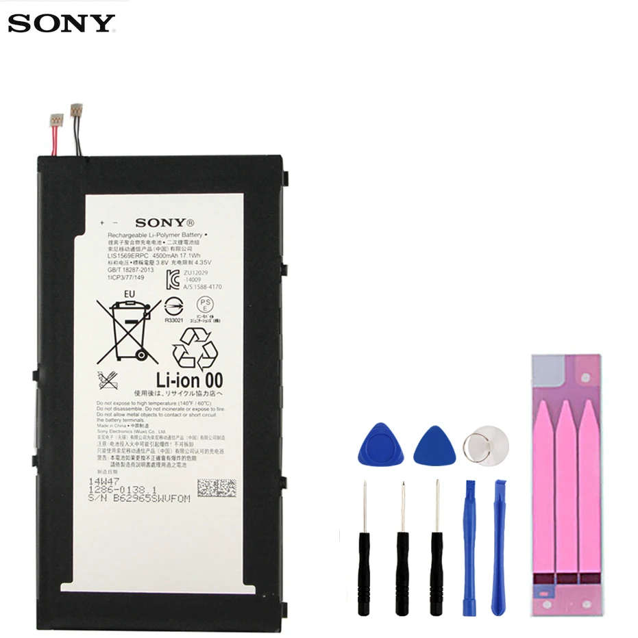 

Original Battery For SONY Xperia Z3 Tablet Battery LIS1569ERPC Compact 4500mAh Phone Replacement Battery + Tools Kit
