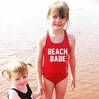 Купальная одежда для малышей, цельный купальный костюм, боди для девочек, детский купальный костюм, милый купальный костюм с буквенным