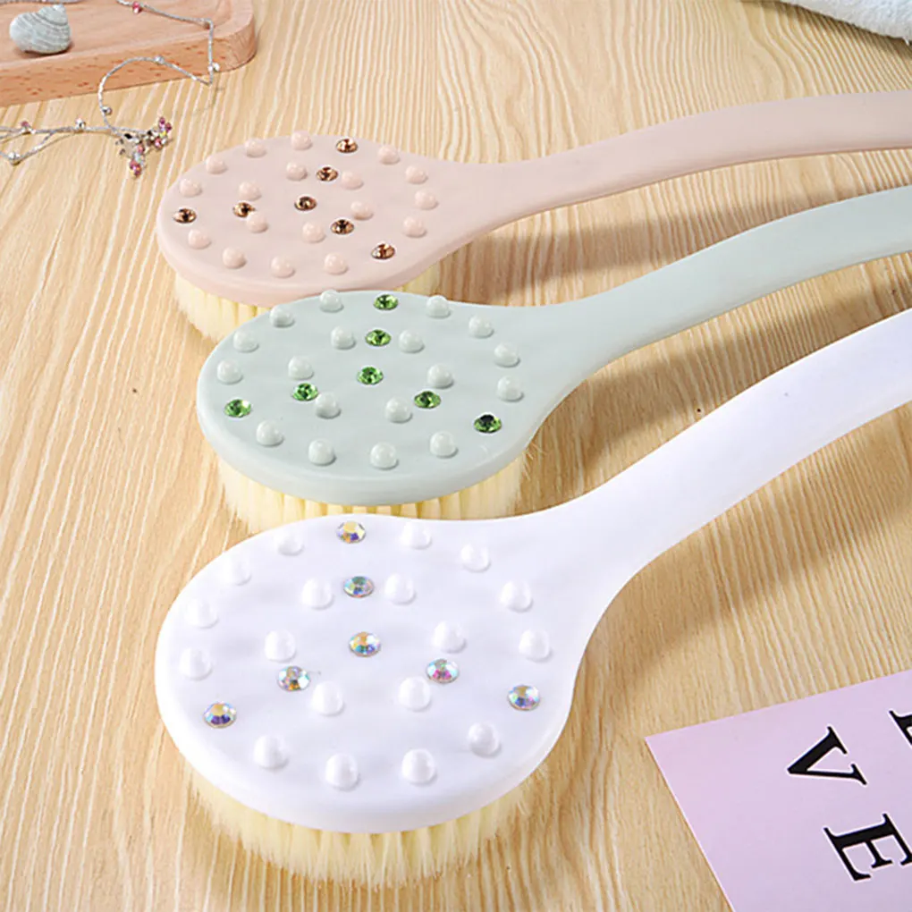 Feiqiong Bath Brush Long Anti-Skid Handle Bath Brushes Massager Back Body Shower Exfoliation Scrubber Bathroom Brush Accessories