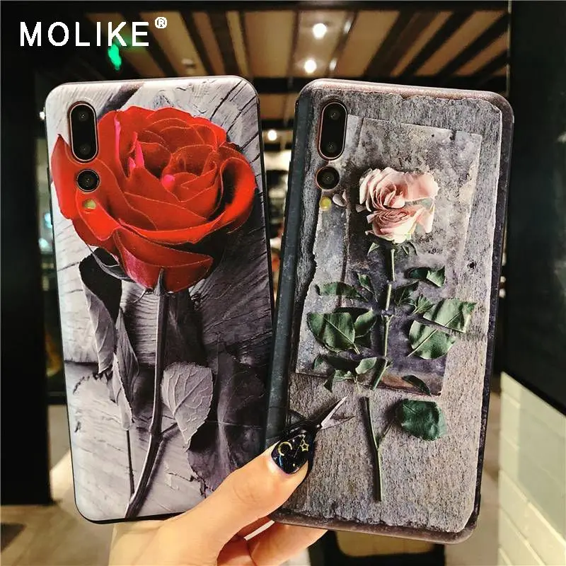 MOLIKE Case For HUAWEI P20 P10 Cute Floral Patterned TPU Back Cover for Pro Soft Silicone Phone Cases Coque |